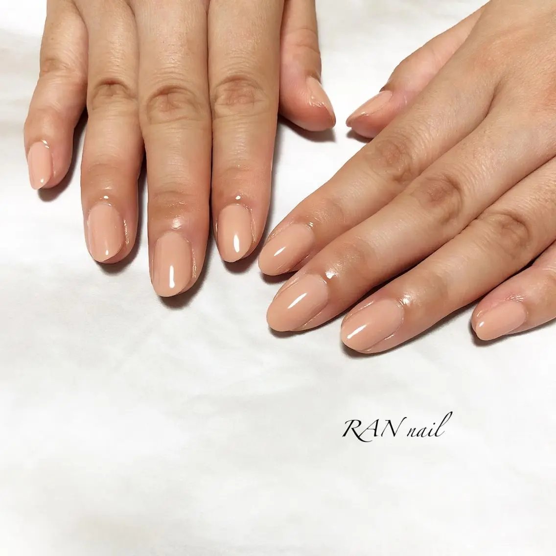 ネイル オフィスネイル ワンカラーネイル ピンク ピンクベージュ 春ネイル ハンドネイル フットネイル RAN nailのネイルデザイン