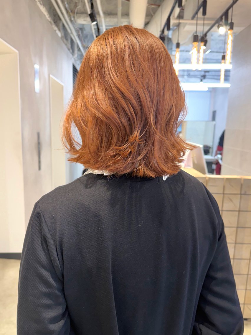 ミディアム カラー ベージュカラー オレンジ オレンジベージュ カット ヘアカラー トリートメント ブリーチ/ベージュ/ ショート/あかね🌼のヘアスタイル