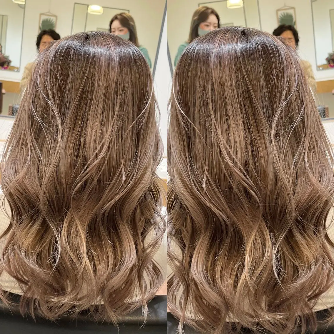 セミロング レイヤーカット カット ヘアカラー ハイライトバレイヤー ジュ＆縮毛矯正✨櫻野のヘアスタイル