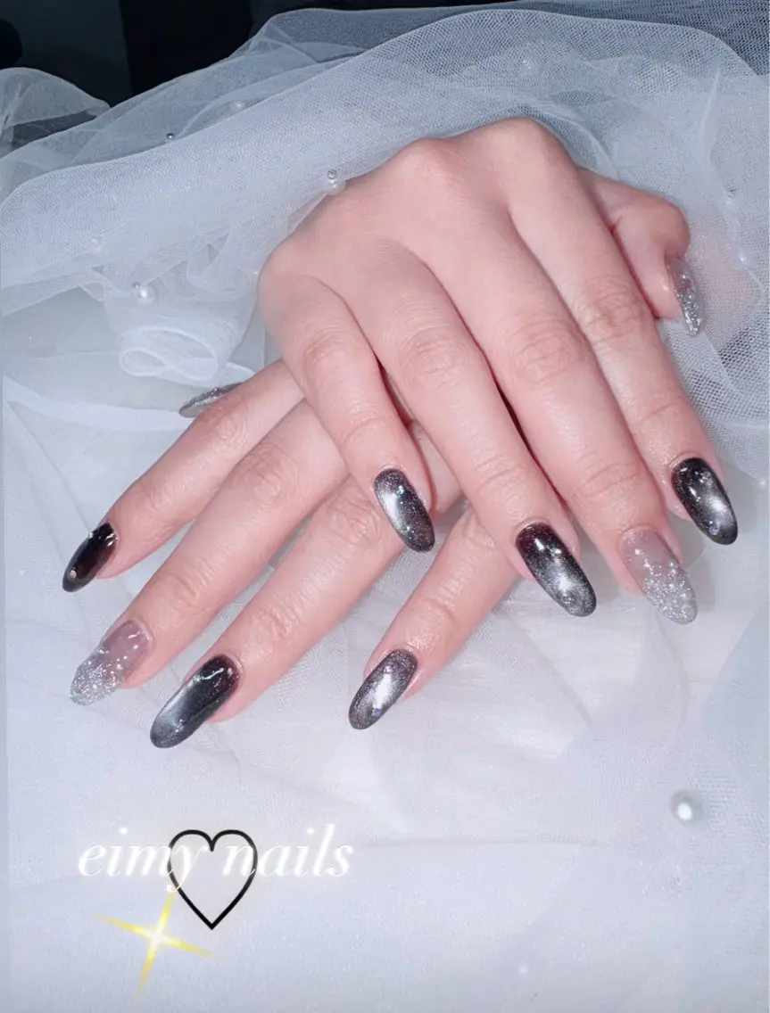 ネイル フラッシュネイル グラデーション ラメ(グリッター) ラメグラデーション マグネットネイル ハンドネイル eimy nails♡のネイルデザイン