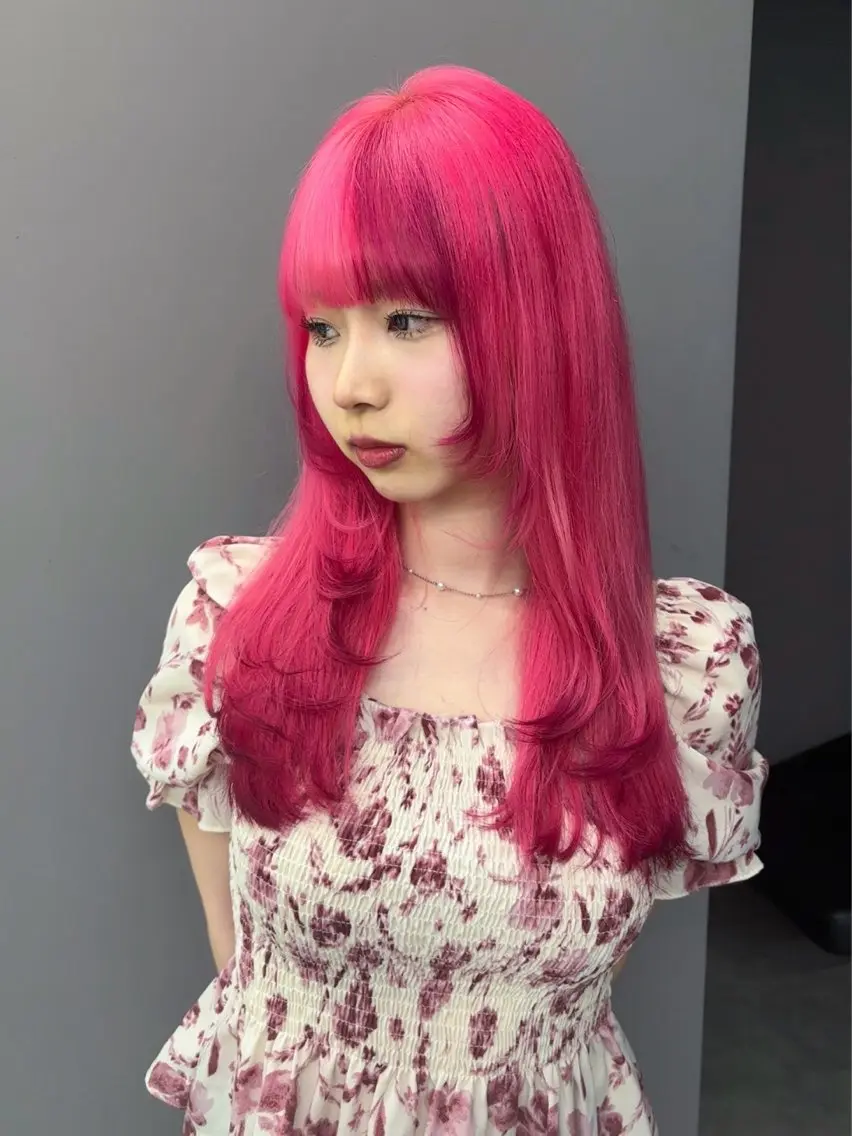セミロング カラー ヘアカラー デザインカラー /rioのヘアスタイル