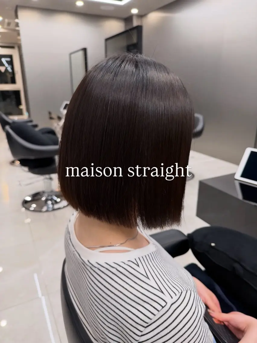 ミディアム 縮毛矯正 縮毛矯正 💜ひな💜韓国レイ ヤー/透明感/美髪のヘアスタイル