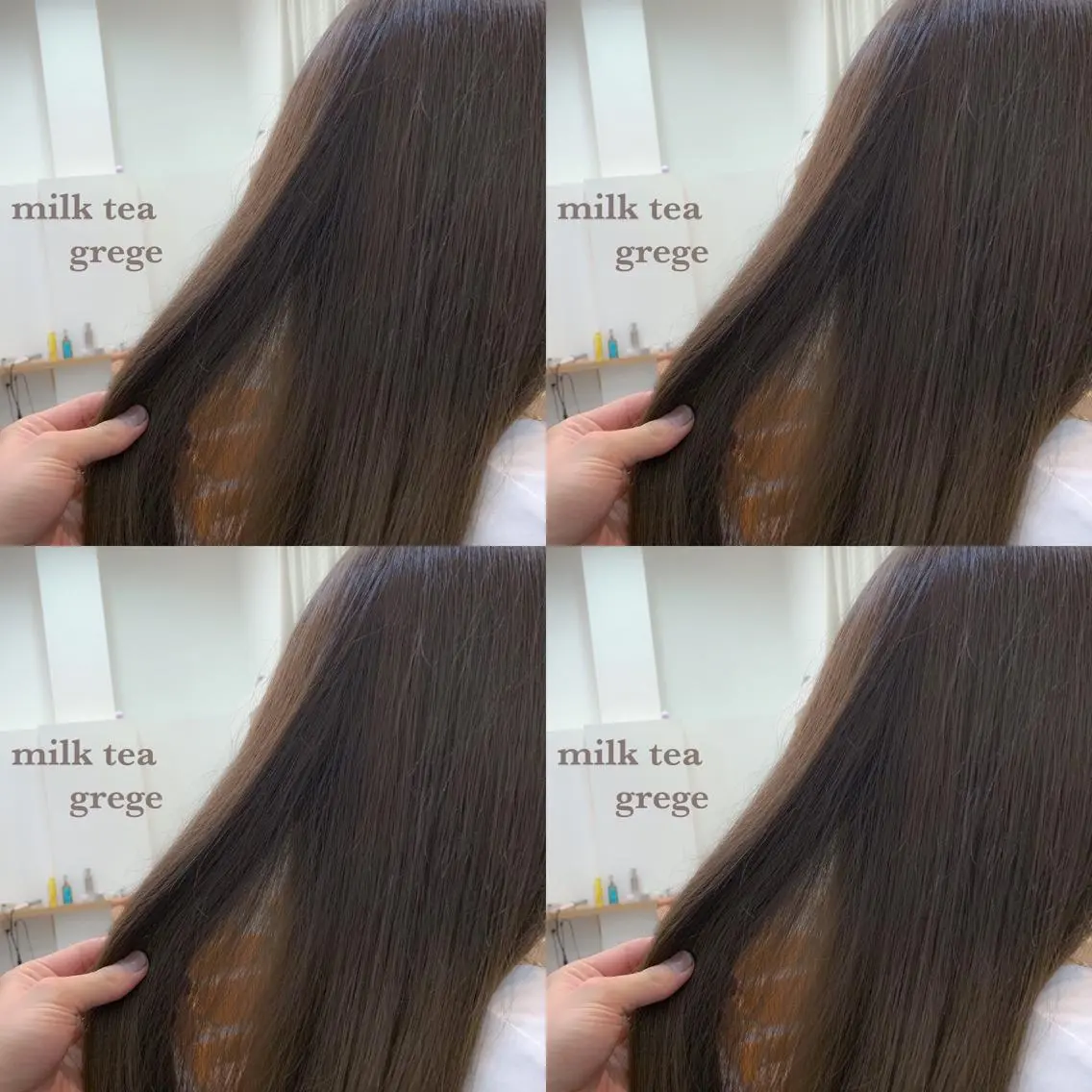 ロング カラー 黒髪 グレージュ ミルクティーグレージュ navile原宿 yumaのヘアスタイル