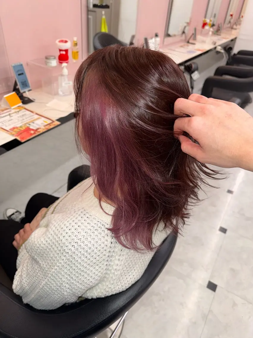 セミロング カラー ヘアアレンジ インナーカラー ヘアカラー トリートメント ヘッドスパ ヘアセット 🥀レイヤー×ハイト ーントレンドヘア🥀のヘアスタイル