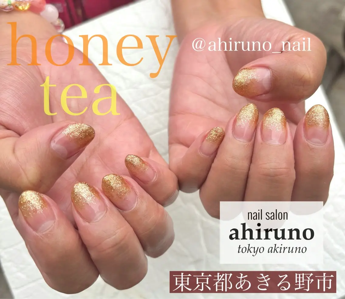 ネイル ラメ(グリッター) ラメグラデーション ピンク ハンドネイル 東京あきる野市ネイル ✿ ｙｕiのネイルデザイン