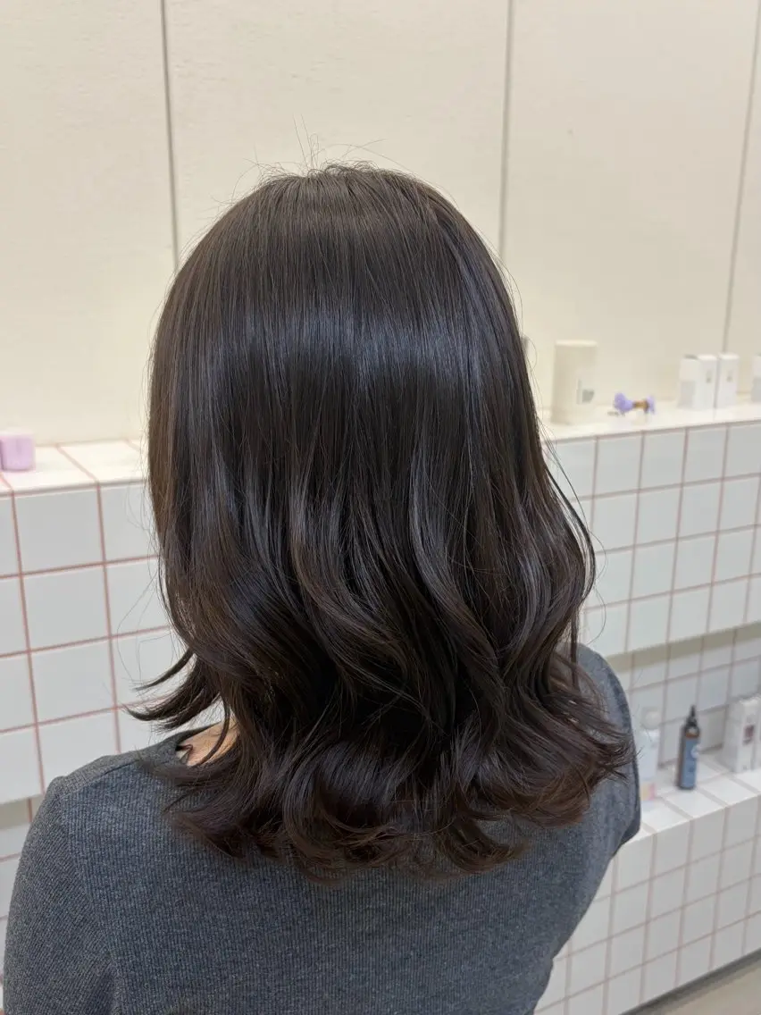 セミロング カラー ヘアカラー トリートメント 透明感カラー/名古屋 /栄/木下奈々望のヘアスタイル