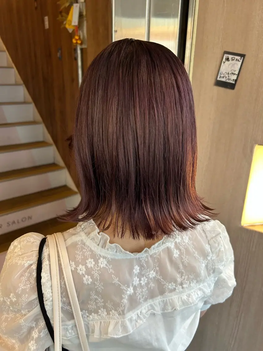 ミディアム 【ブリーチ無しW】 【暗髪&暖色系】圭真のヘアスタイル