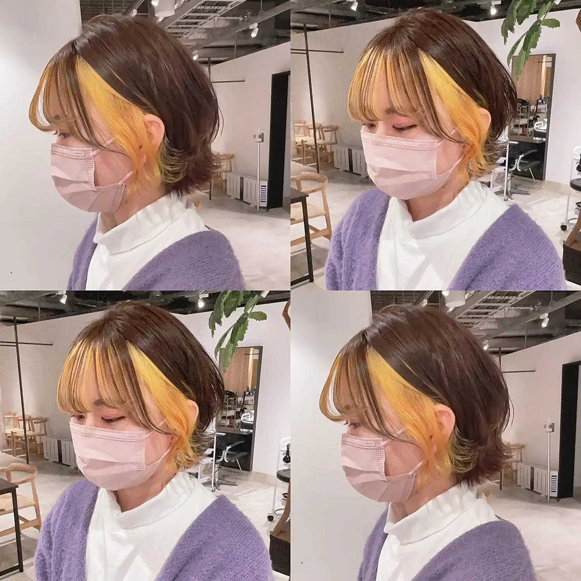 ショート カラー インナーカラー ヘアカラー トリートメント 渋谷:インナーカラー ／🍒エリカ🍒のヘアスタイル