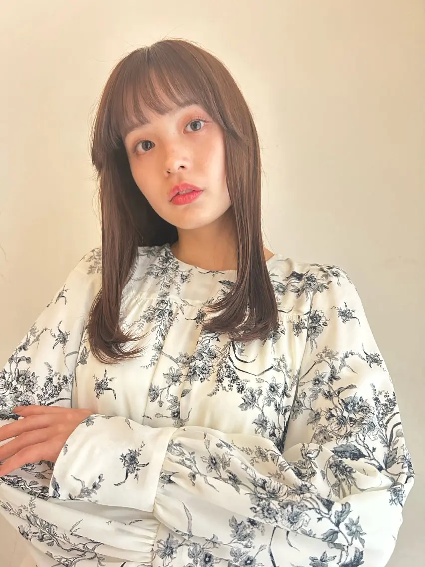 セミロング 暖色カラー🍒🌷 hitomiのヘアスタイル