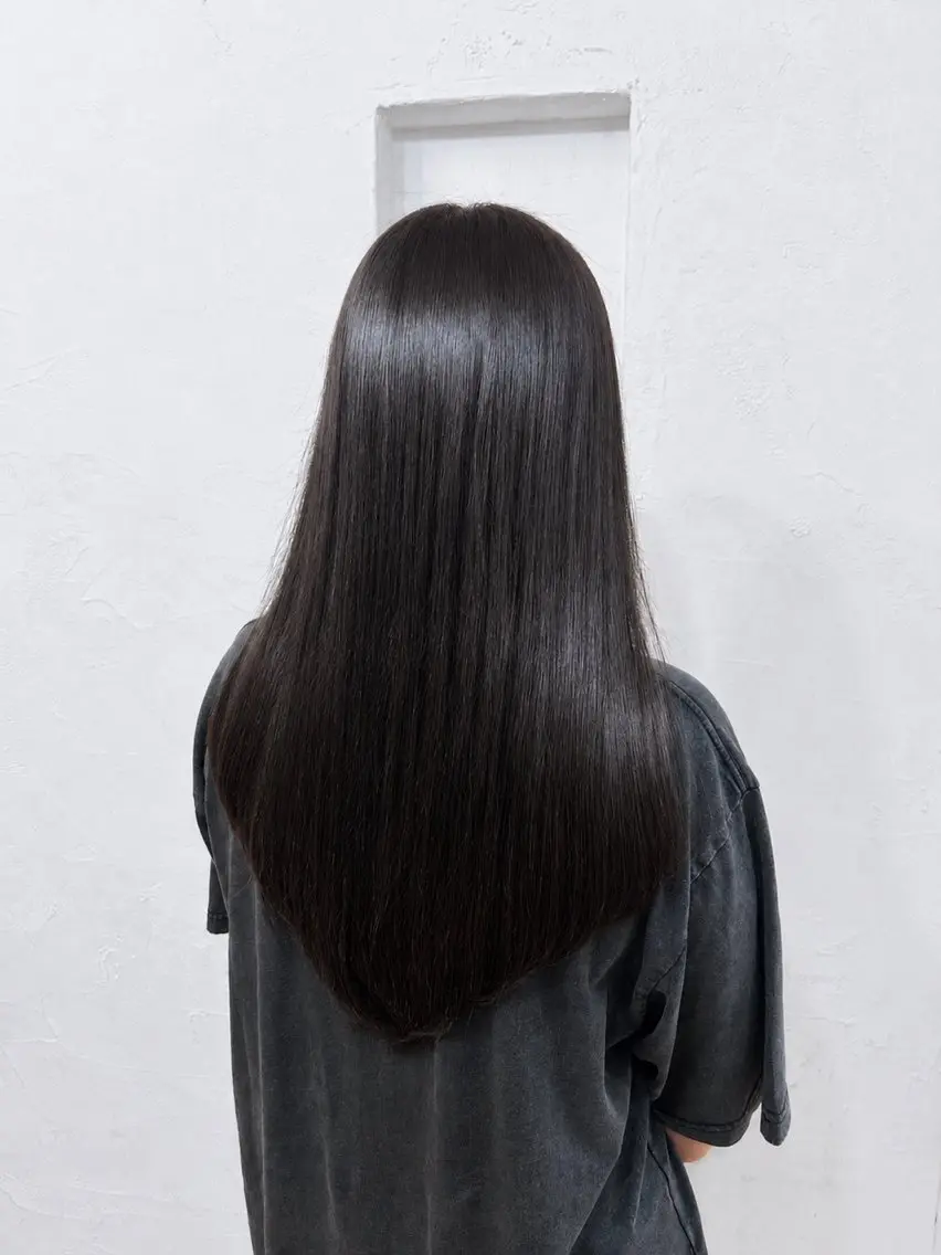 ロング カット 縮毛矯正 トリートメント たきぐち さくらのヘアスタイル
