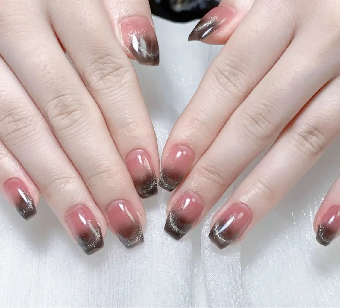 メンズ ネイル フレンチネイル マグネットネイル マグネットフレンチ ハンドネイル Nail salon 木にいるのネイルデザイン