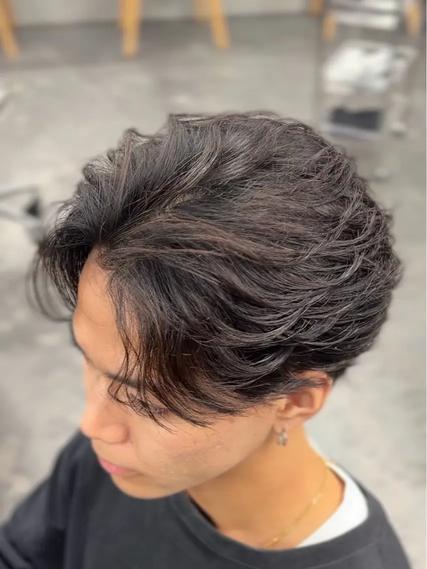 ショート パーマ メンズ フェザーパーマ メンズパーマ カット パーマ パーマ特化 神谷和輝のヘアスタイル