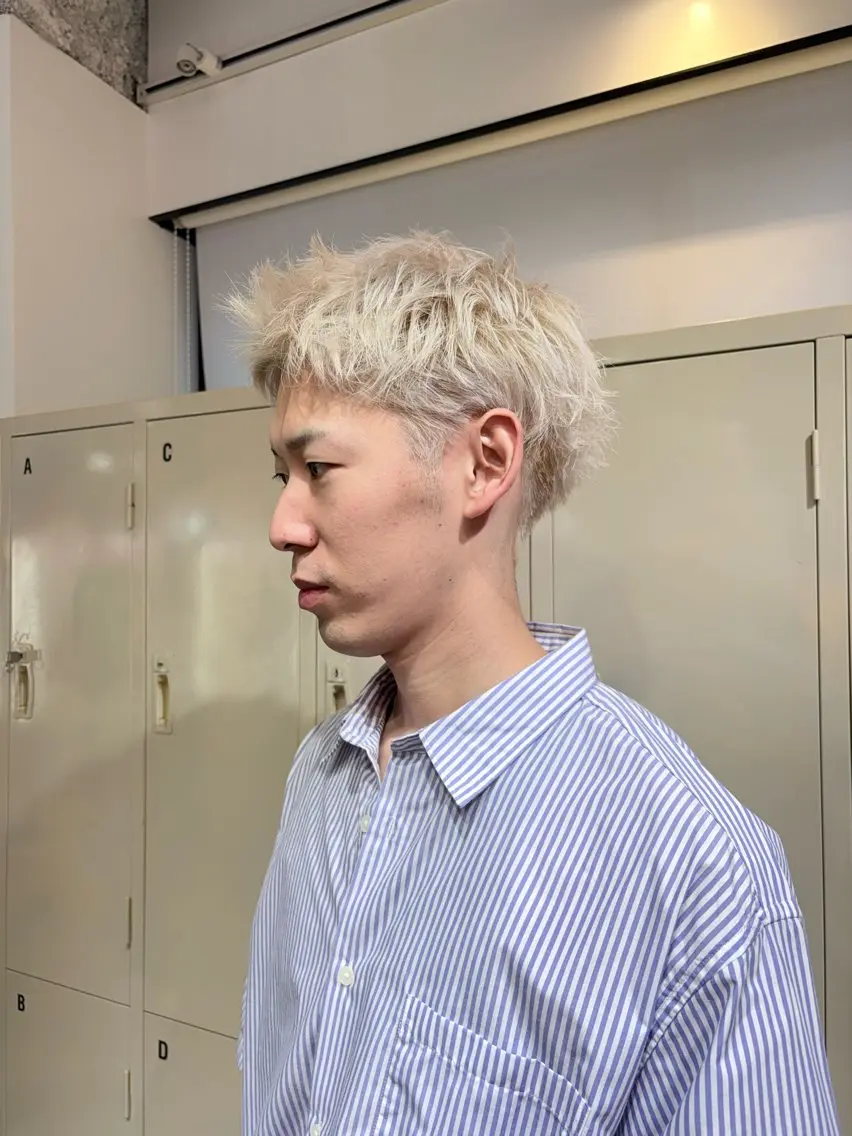 カラー メンズ ヘアカラー トリートメント ヘアセット 🧤高明度ハイトーン 🧤莉音のヘアスタイル