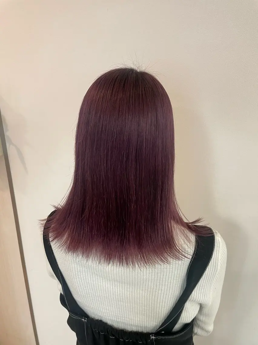 セミロング カラー ヘアアレンジ ラベンダーカラー ピンクカラー ピンクラベンダー ダブルカラー/ レイヤー🍒齋藤 澪のヘアスタイル