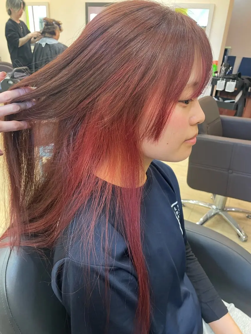 ロング ヘアカラー トリートメント 奥野JAPAN🌈 艶髪カラーのヘアスタイル