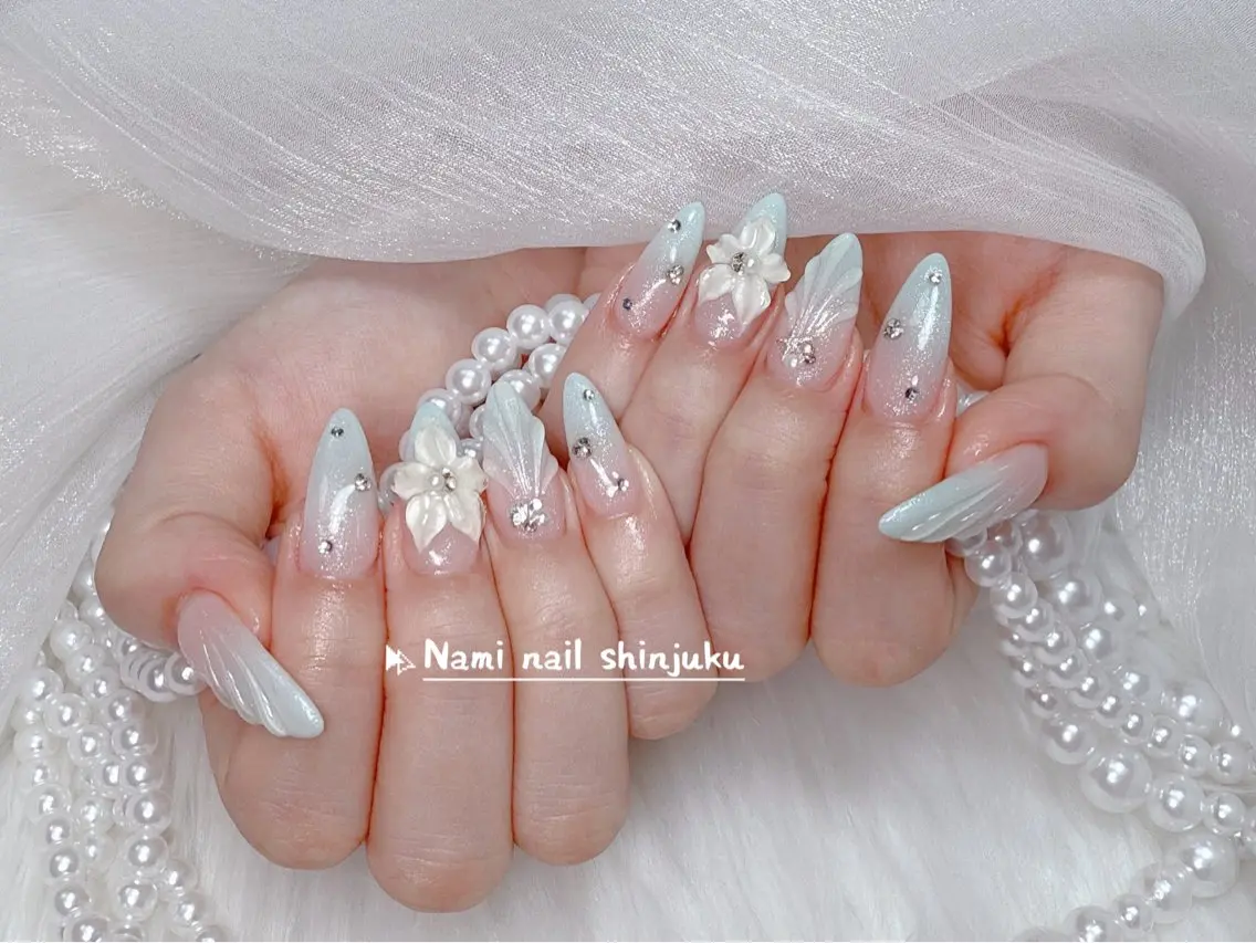 ネイル 長さ出し ガーリー 韓国ネイル ロングネイル 持ち込み ハンドネイル Nami nail salonのネイルデザイン