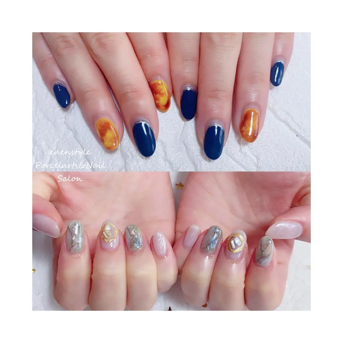 ミディアム ネイル ハンドネイル 🐾enen style 🐾のネイルデザイン