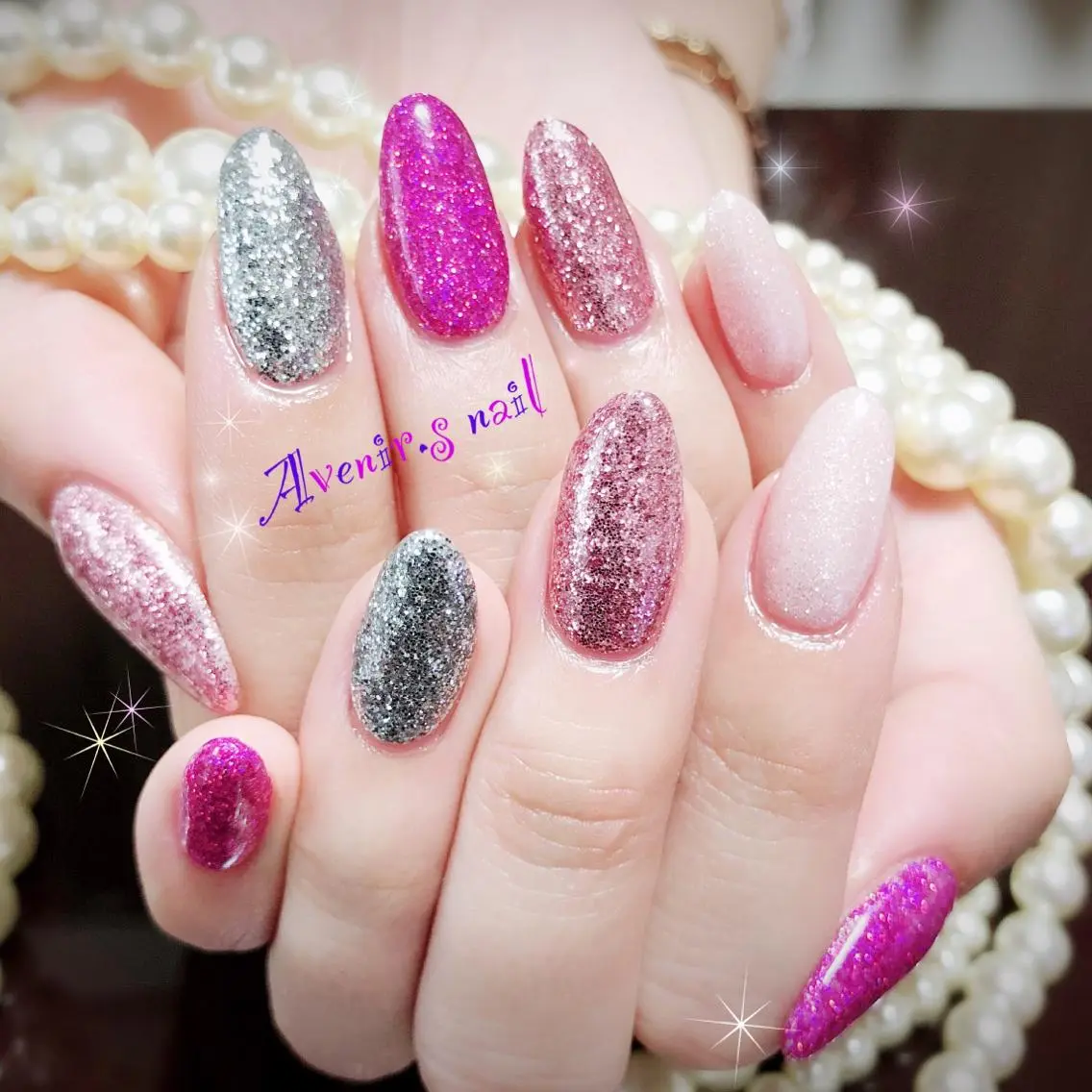 ネイル ラメ(グリッター) Home Salon Avenir.のネイルデザイン