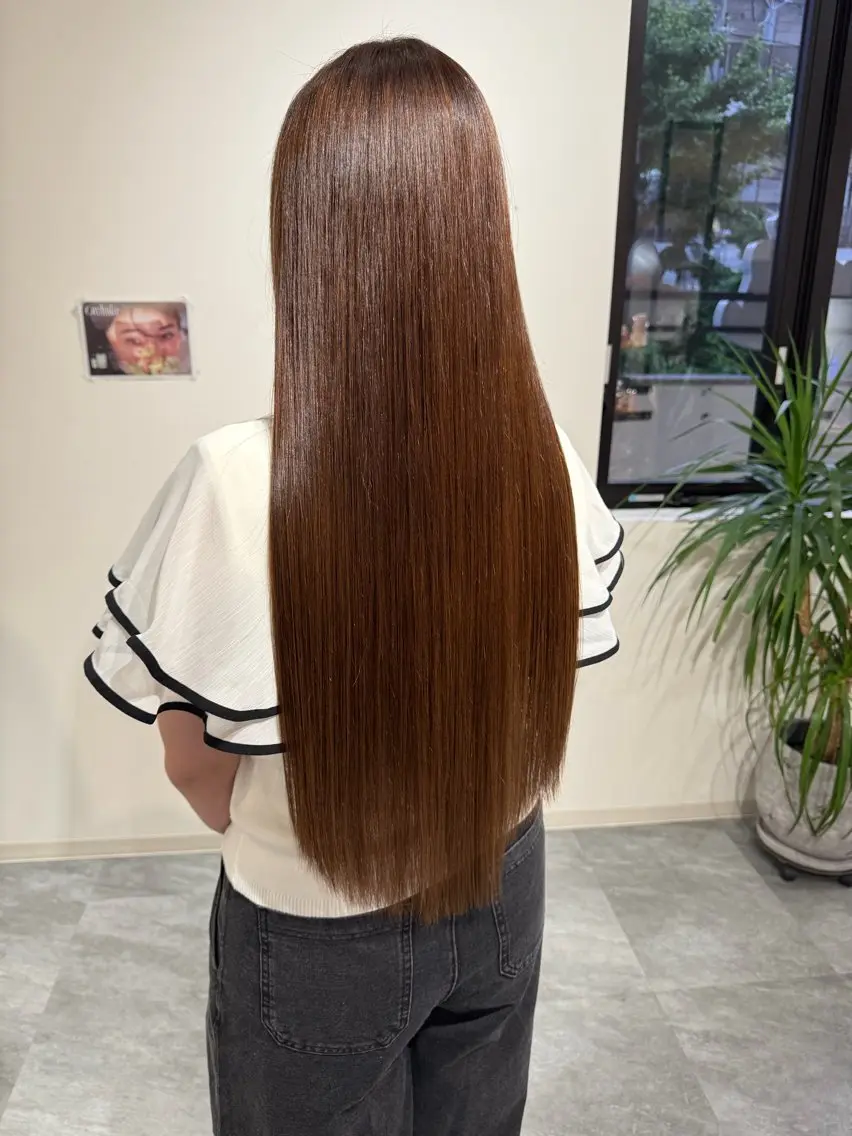 ロング カラー 縮毛矯正 トリートメント ツチイ リョウタのヘアスタイル