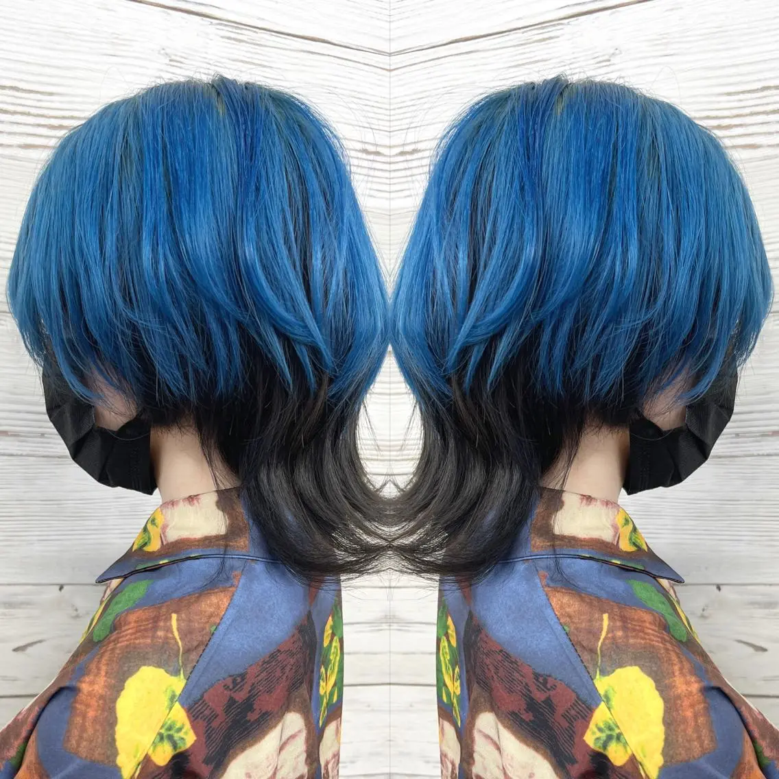 ショート カラー ヘアアレンジ 黒髪 ブリーチ ブルーカラー ケアブリーチ インナーカラー ヘアカラー トリートメント 枝毛カット＆髪質改善 満足NO.1岡しゃんのヘアスタイル