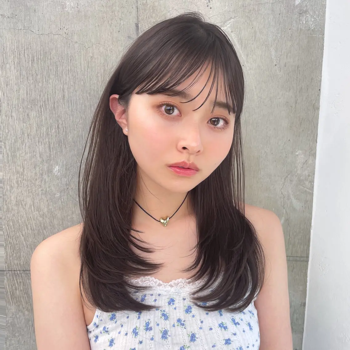 セミロング カラー ヘアアレンジ 透明感カラー 【柔らか透明感✨/ 似合せ前髪】大石葉月のヘアスタイル