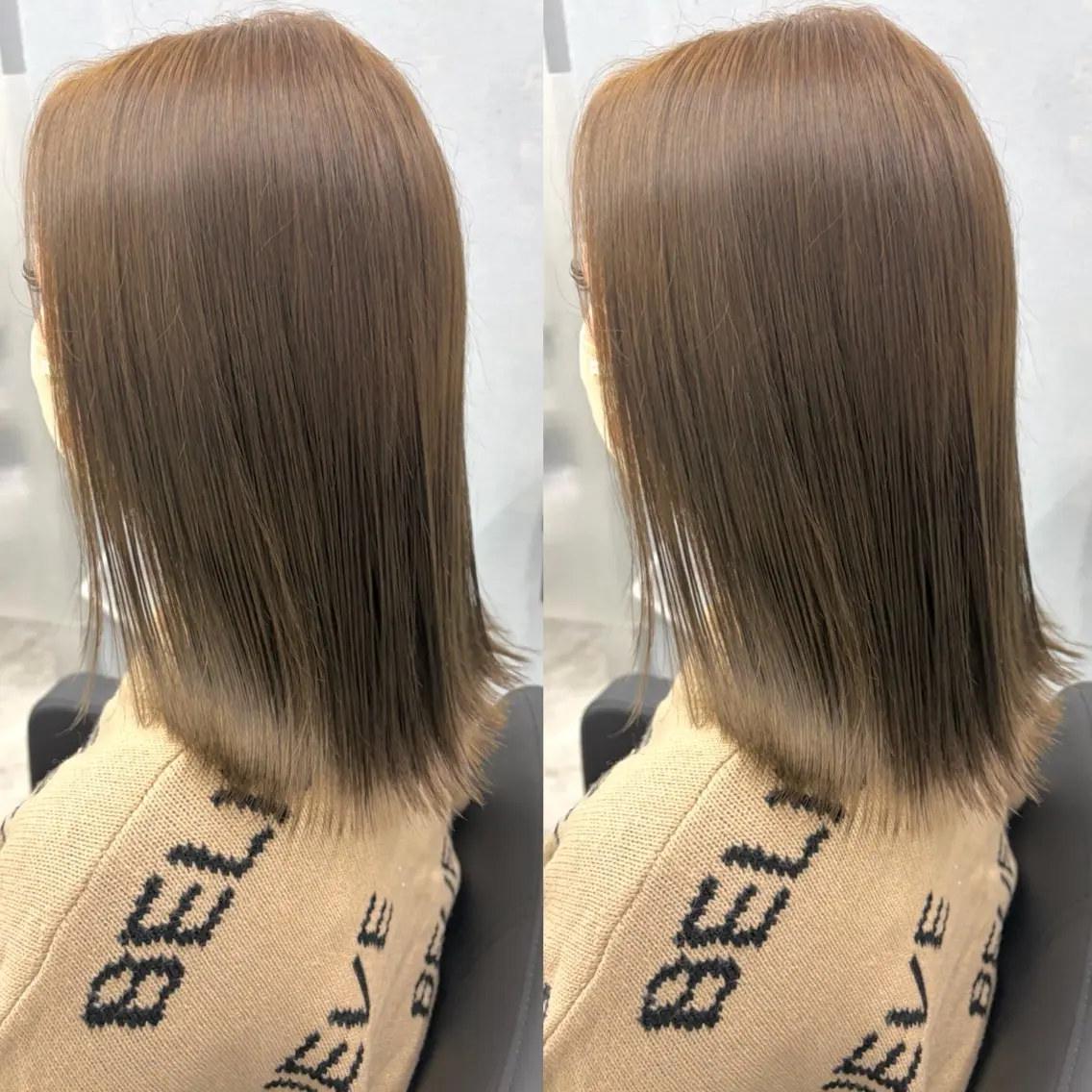 ミディアム カット ヘアカラー トリートメント 透明感カラー🪿🤍 顔まわりカットのヘアスタイル
