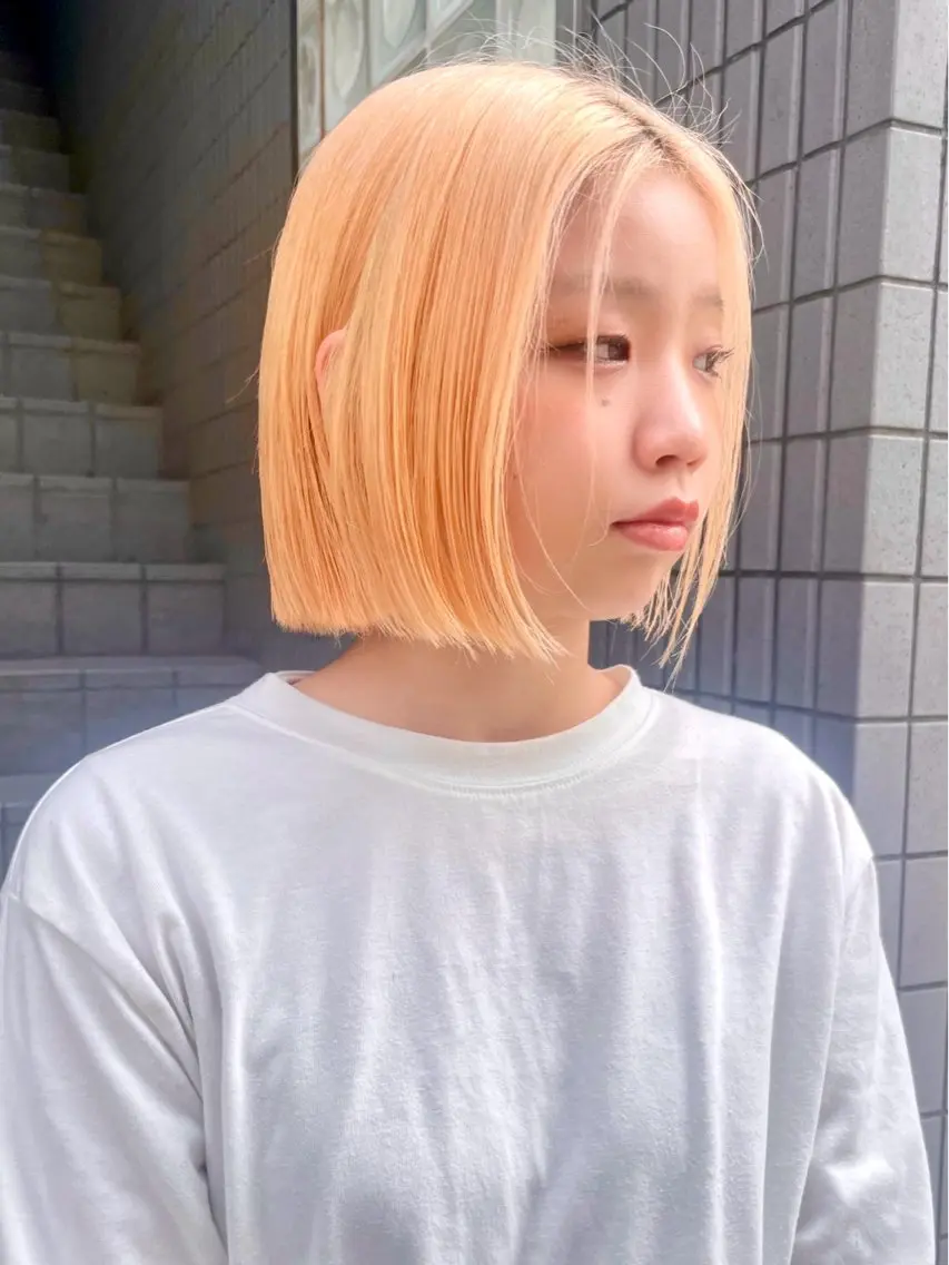 ミディアム カラー カット ヘアカラー トリートメント ショート/ボブ/ 透明感カラー/ほのかのヘアスタイル