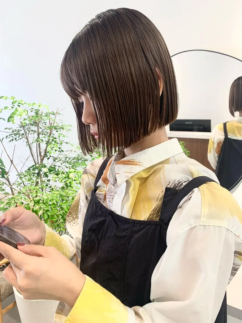 ショート カラー ボブ カット ヘアカラー トリートメント ボブ/大人ヘア k-two濱田のヘアスタイル