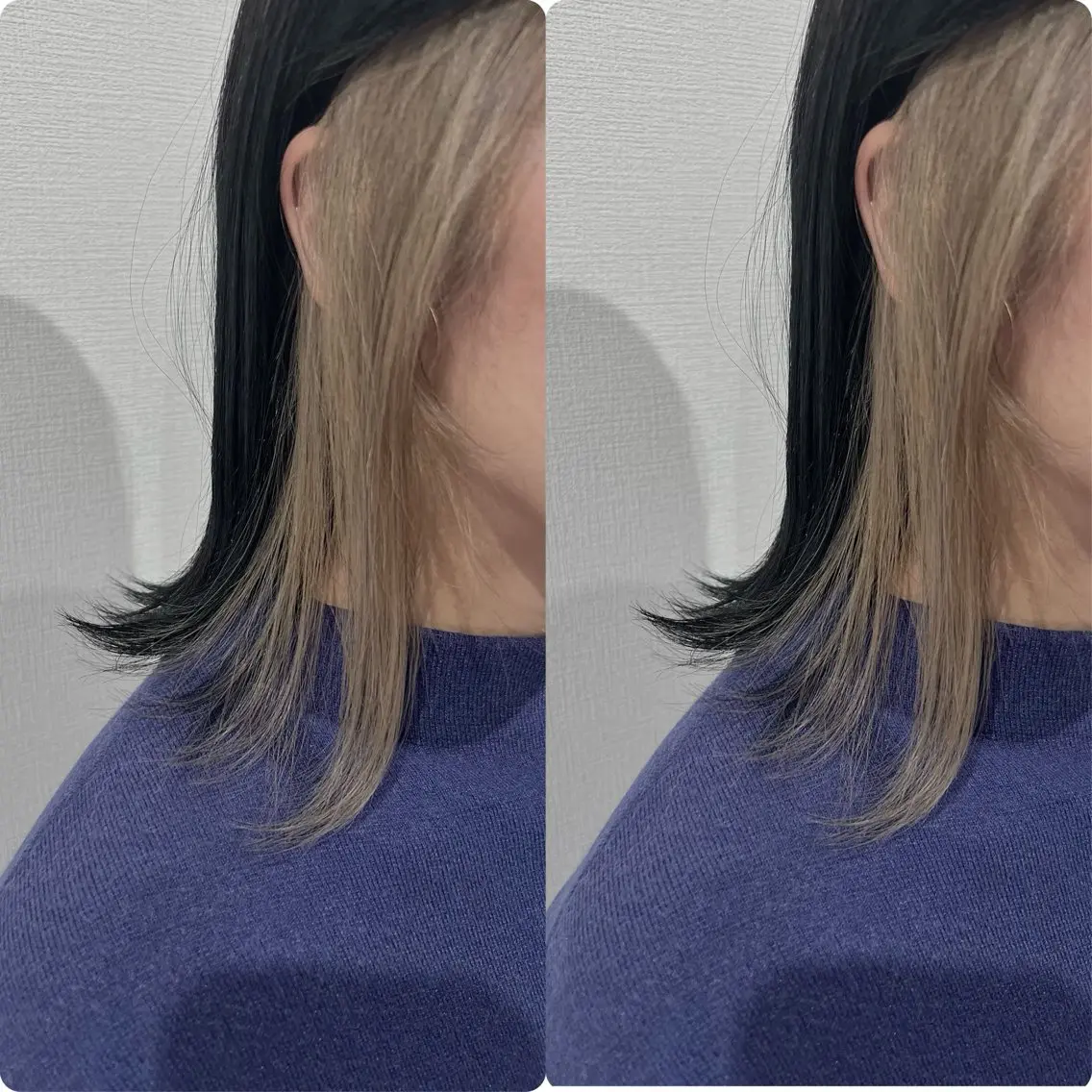 ミディアム カラー 切っぱなし💇‍♀️ イヤリング🎨龍之介のヘアスタイル