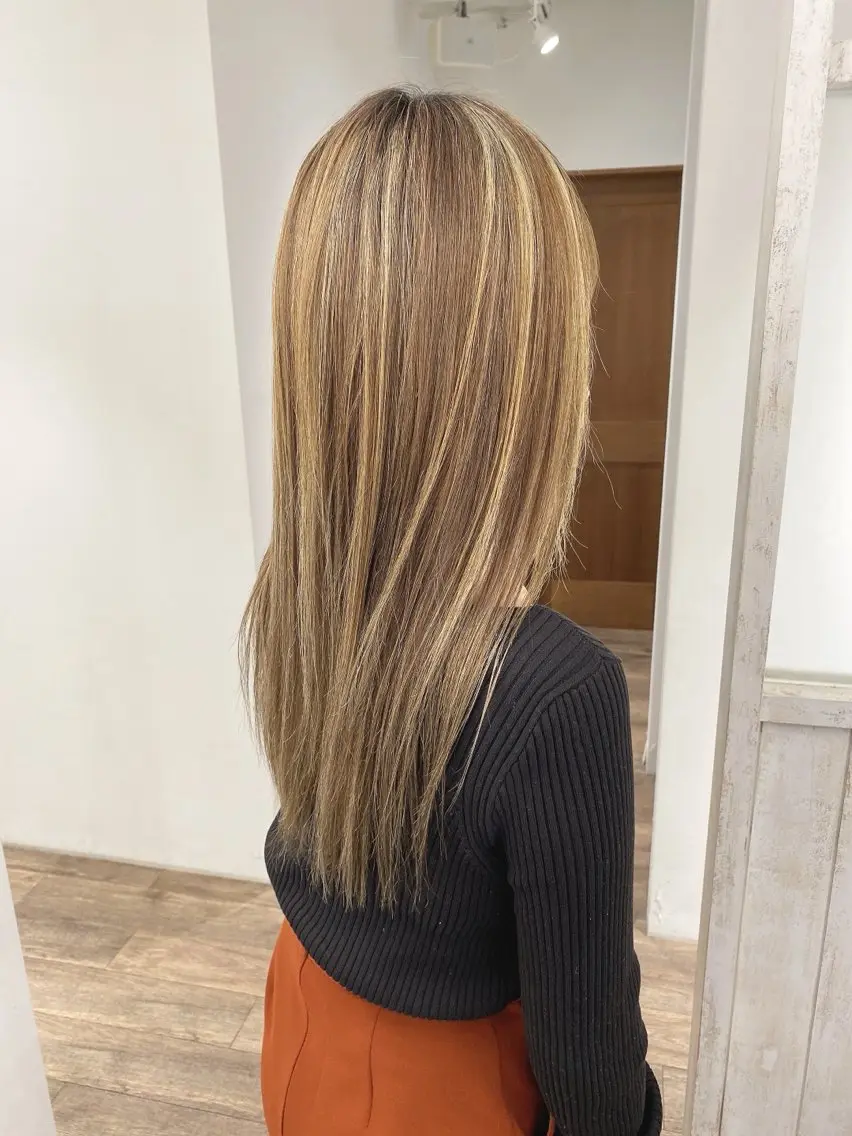 ロング カラー ヘアカラー トリートメント ハイライト⭐️上野 高広のヘアスタイル