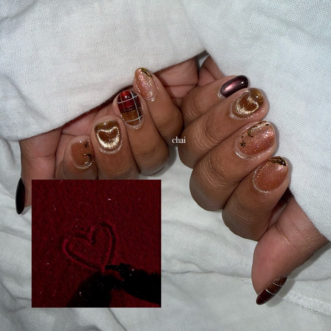 ネイル ジェルネイル マグネットネイル パラジェル ハンドネイル chai nail + eye📍鶴橋のネイルデザイン