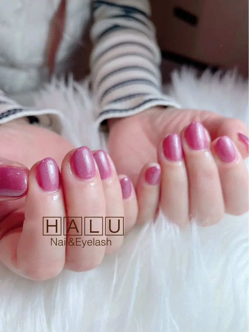 ネイル ラメ(グリッター) ワンカラーネイル HALU ハルのネイルデザイン