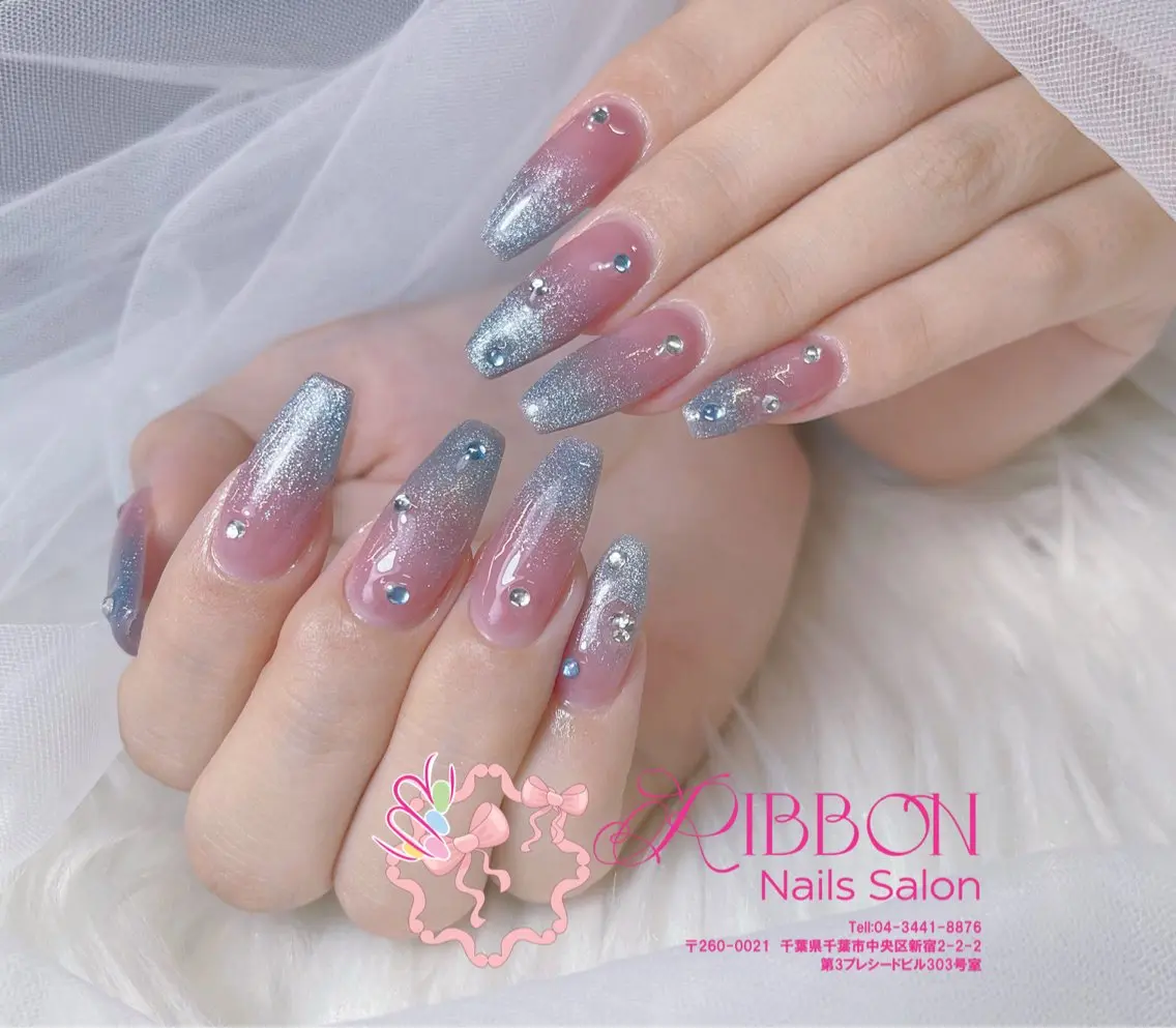 ネイル フットネイル フレンチネイル ジェルネイル マグネットネイル 持ち込み ハンドネイル Ribbonnail salonのネイルデザイン