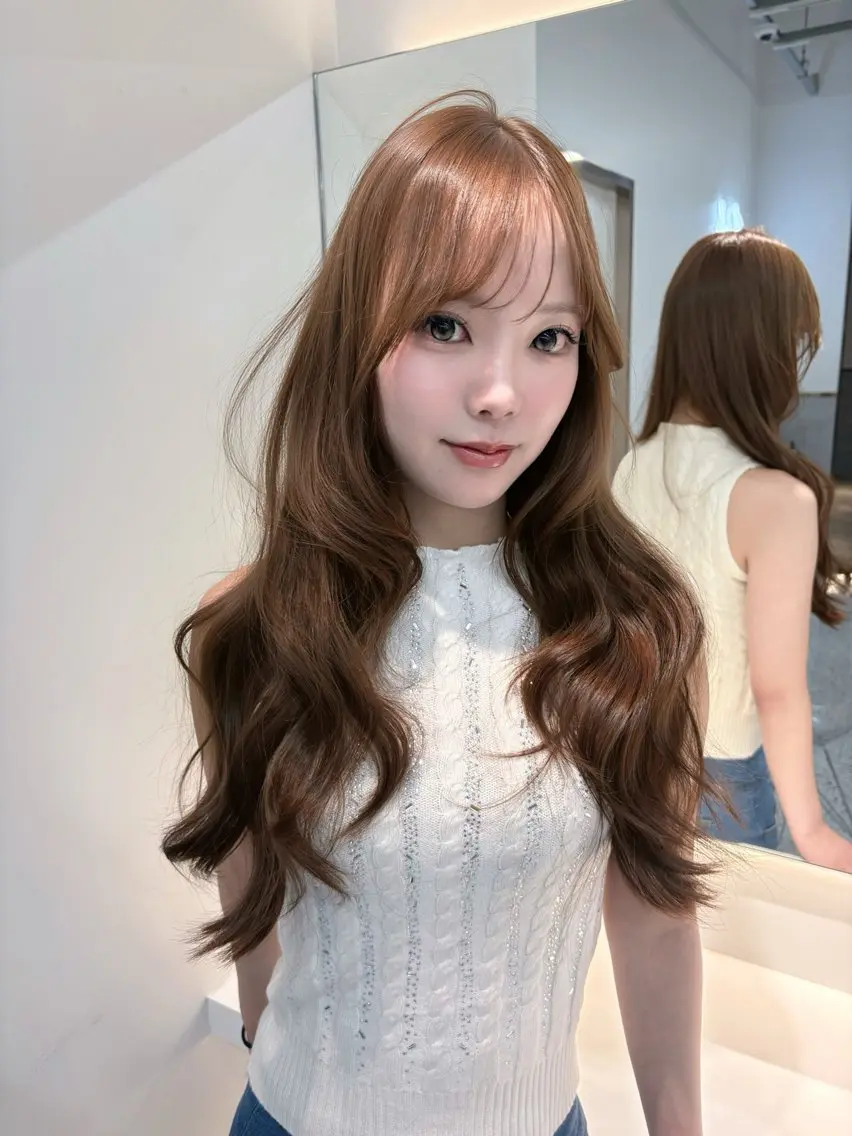 ロング カラー カット ヘアカラー yui🎀ブリーチな しダブルカラー/博多のヘアスタイル