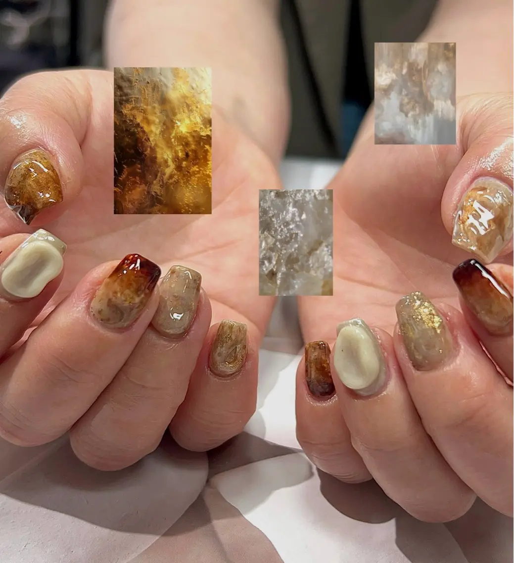 ネイル グラデーション ラメ(グリッター) マグネットネイル ミラーネイル ニュアンスネイル ハンドネイル Lumi de nailsのネイルデザイン