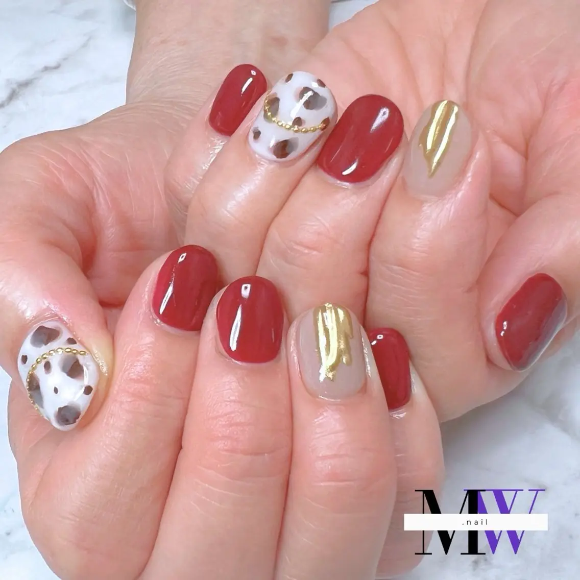 ネイル アニマル柄 ハンドネイル MW .nailのネイルデザイン