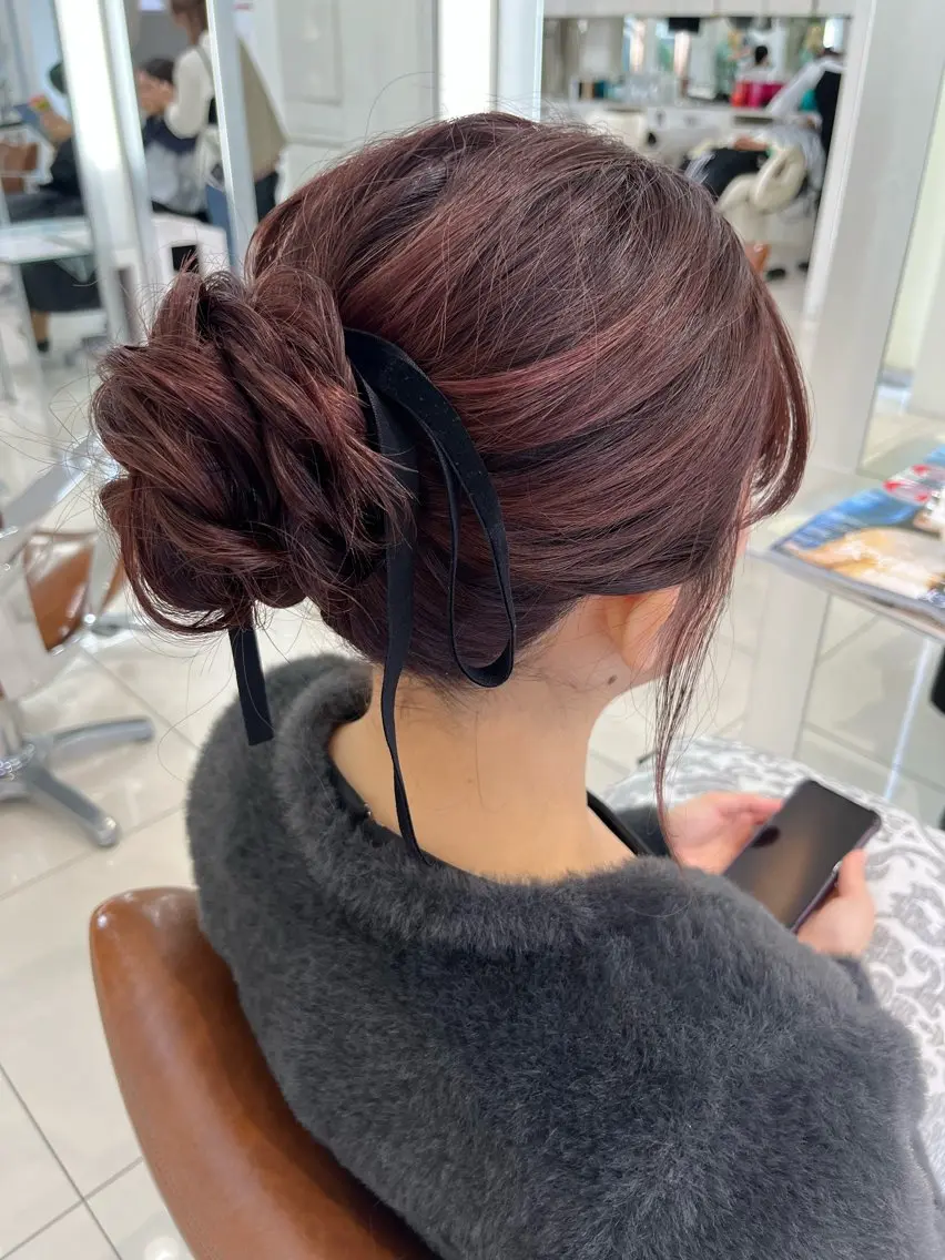 ロング ヘアアレンジ ヘアセット 下四日市 翠のマツエク・マツパデザイン