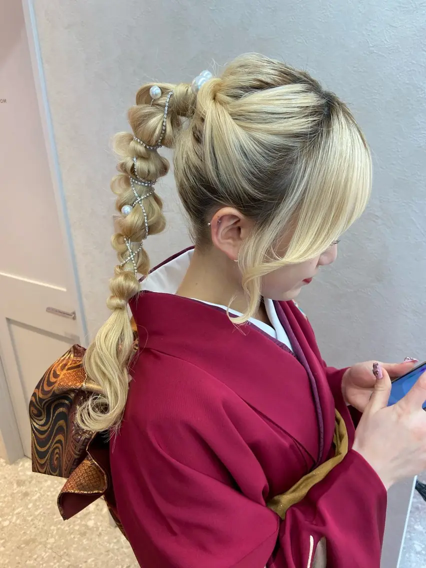 ヘアアレンジ 成人式 ヘアセット 新宿/韓国ヘア 中明度カラー/かやのヘアスタイル