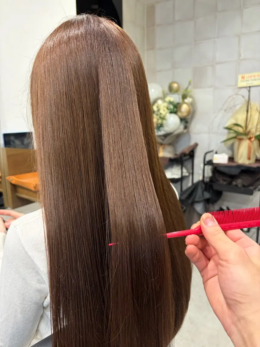 ロング 髪質改善 ロング カット ヘアカラー トリートメント 銀座/髪質改善/ 艶感カラー/岸田佳祐のヘアスタイル