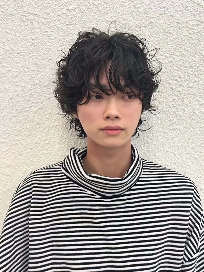 ショート パーマ メンズ ブリ—チ🎨パ—マ 🌿表参道ちえ🌿のヘアスタイル