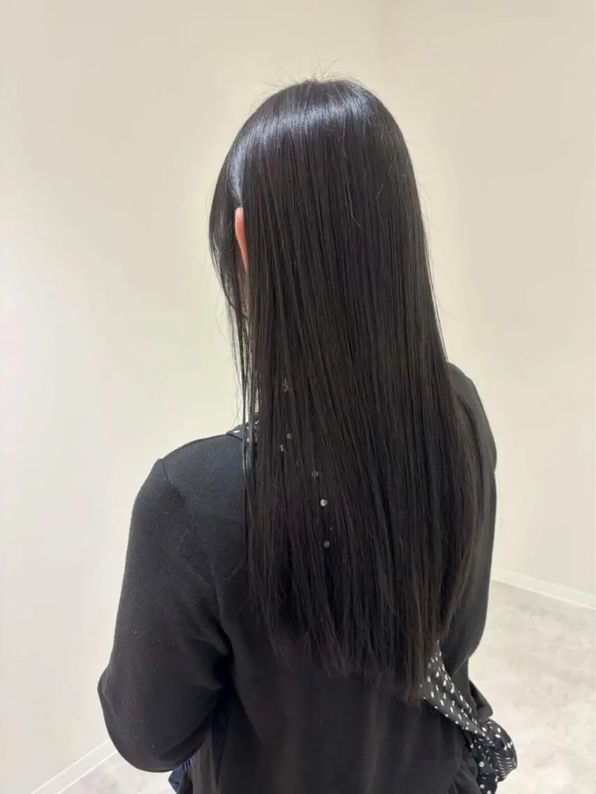 カラーモデル募集中!艶々寒色カラー+3stepトリートメント【ブリーチ、リタッチ不可】毛先までの全体カラー💜の写真