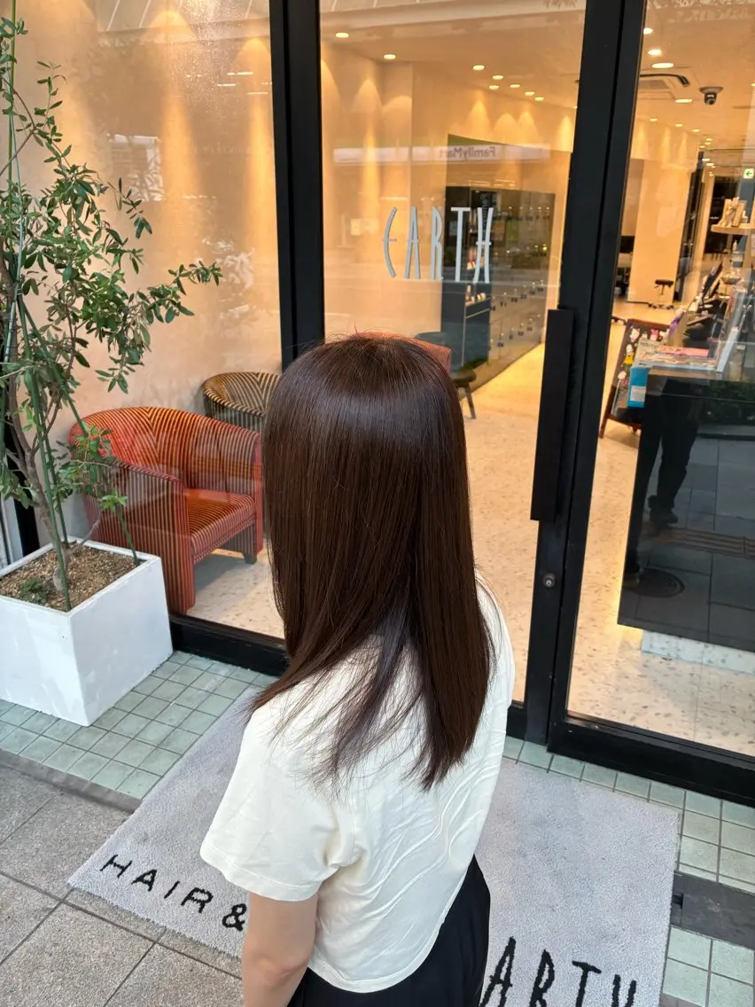 セミロング カット ヘアカラー 縮毛矯正 縮毛矯正/髪質改善 EARTH髙橋のヘアスタイル