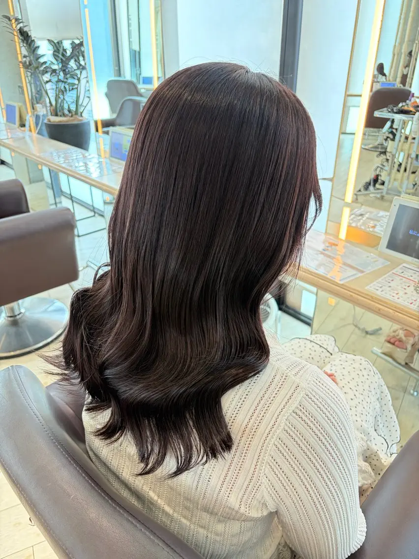 セミロング カラー カット ヘアカラー トリートメント 🍪ヨシイハルネ🍪 ラベンダーカラーのヘアスタイル