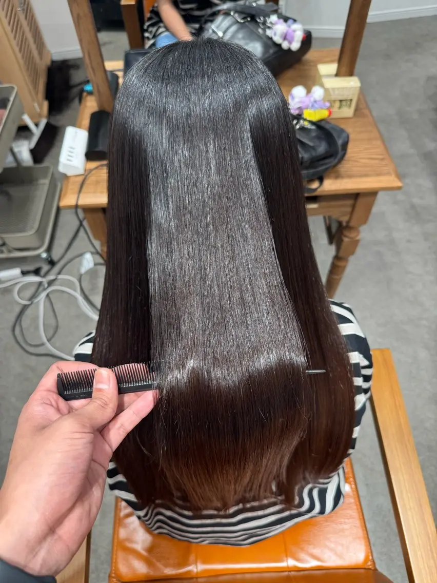 ロング カット 縮毛矯正 トリートメント 髪質改善縮毛✨ 泉谷彪芽のヘアスタイル