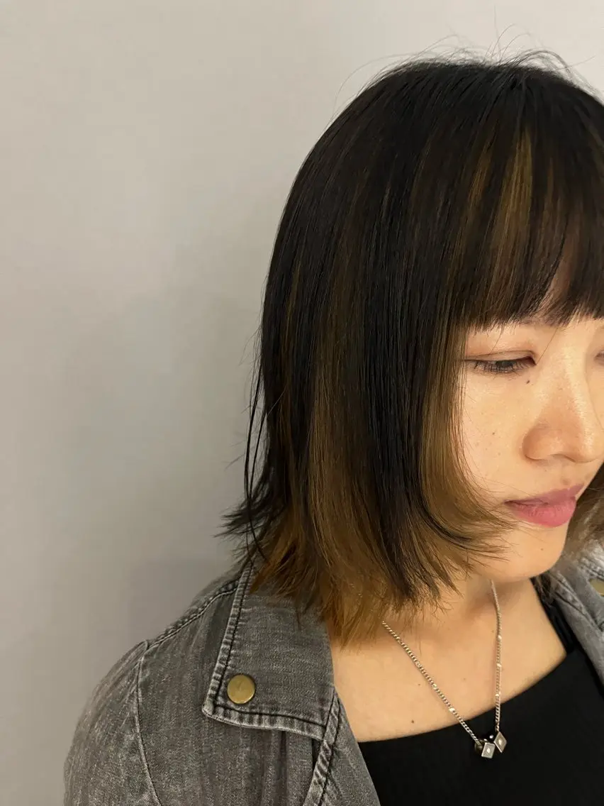 ミディアム ハイライト ヘアカラー Grow by NYNY 田代 紀恵のヘアスタイル