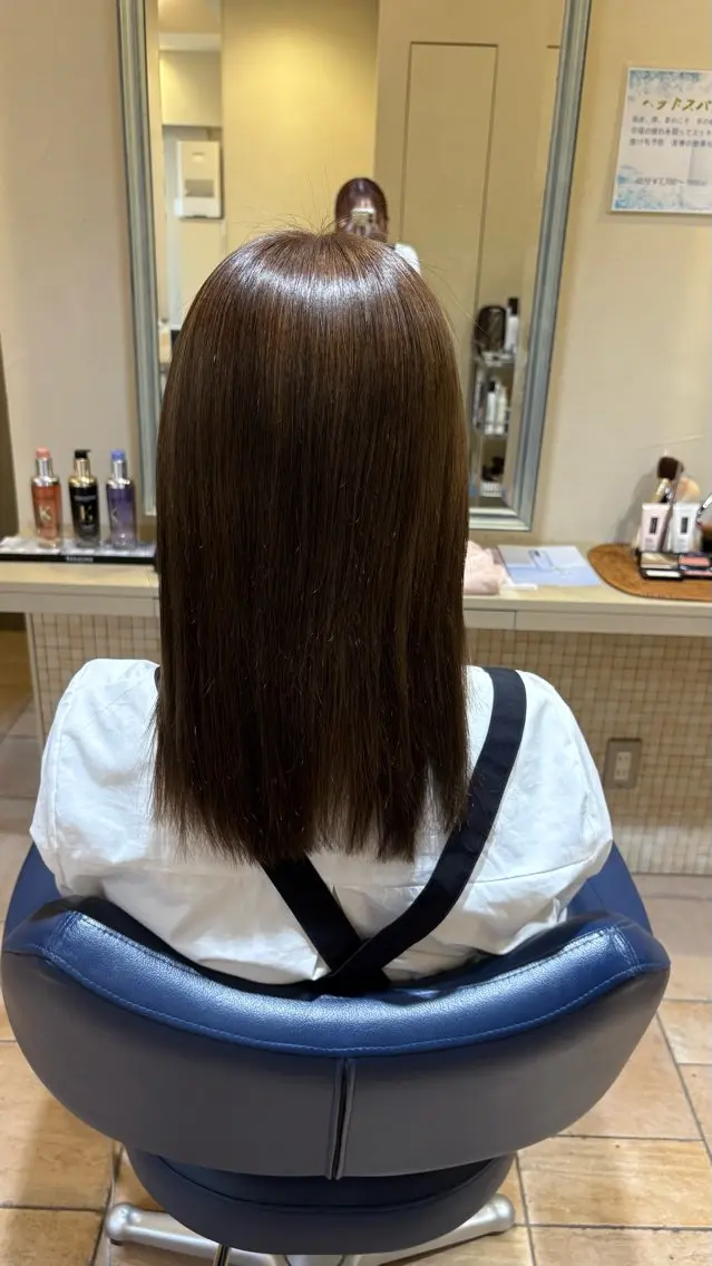 セミロング カラー オーガニックカラー 藤本 早耶のヘアスタイル