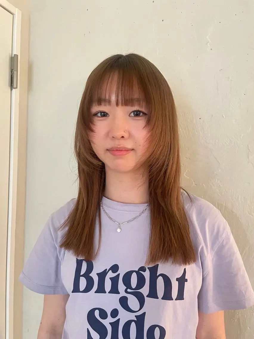 セミロング 顔周りカット レイヤーカット カット ﾁｶｼﾂ.ｾﾞﾝ/ ﾌｳｶのヘアスタイル