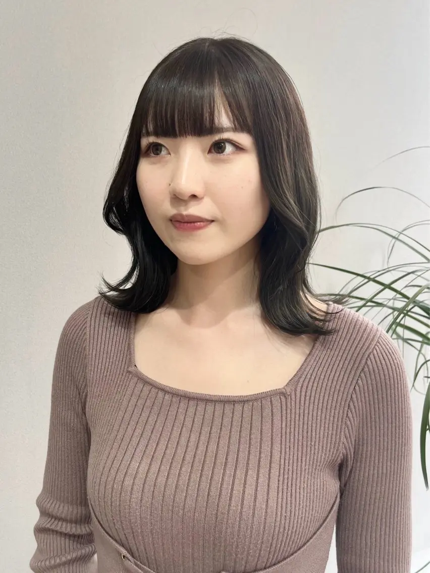 ミディアム くびれヘア 顔周りカット 似合わせカット 仙台/駅近/ AUTHEN/アンズのヘアスタイル