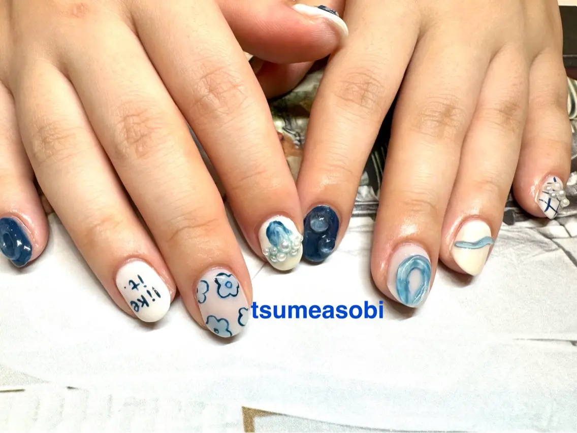 ネイル アートネイル ハンドネイル tsumeasobi 🪬macoのネイルデザイン