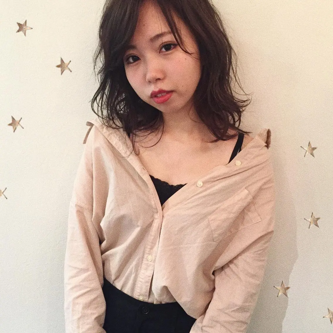 ミディアム カラー 市川 千夏のヘアスタイル
